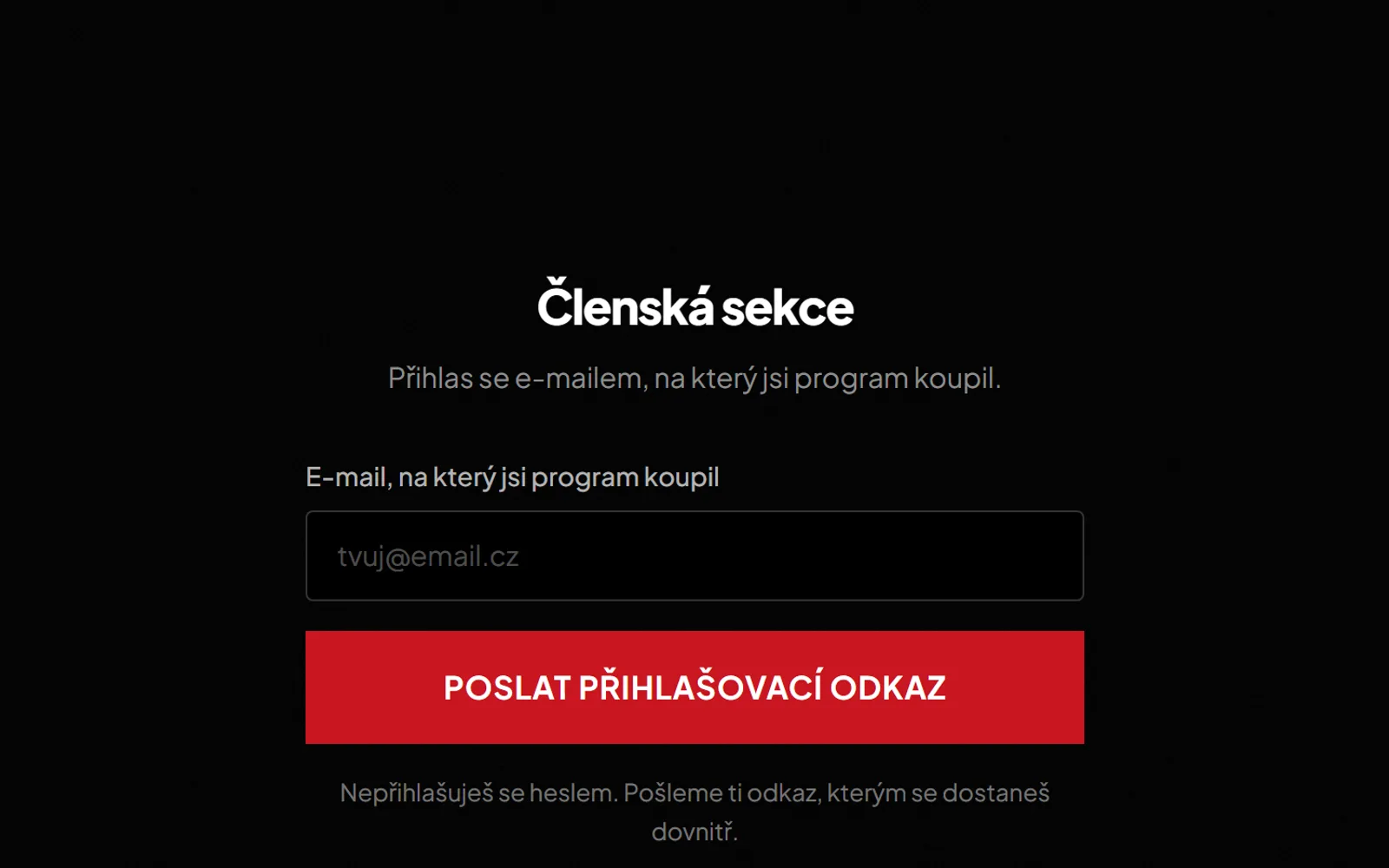 Kód přitažlivosti: členská sekce