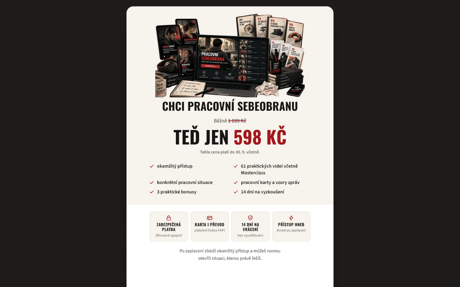 Pracovní sebeobrana: objednávka za 598 Kč