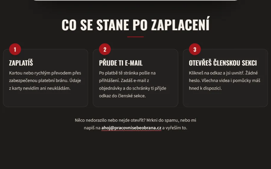 Pracovní sebeobrana: co se stane po zaplacení